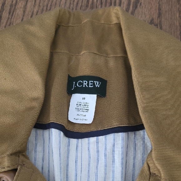 J. Crew Womens Cropped Pea Coat Vintage Unworn 10 Khaki British Millerain Co. - Picture 2 of 5